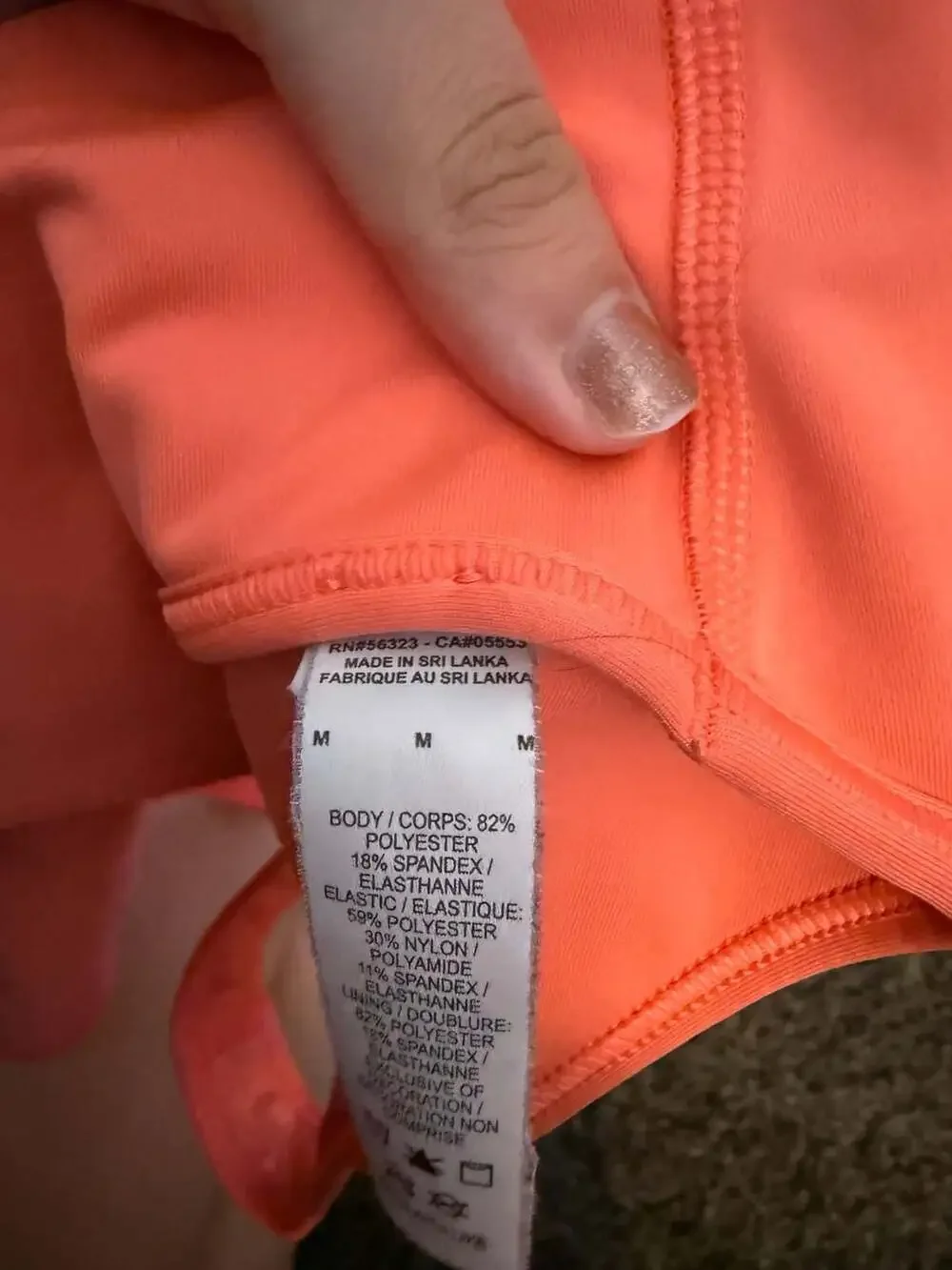 2 Nike Sports Bras Size M Peach Racerback